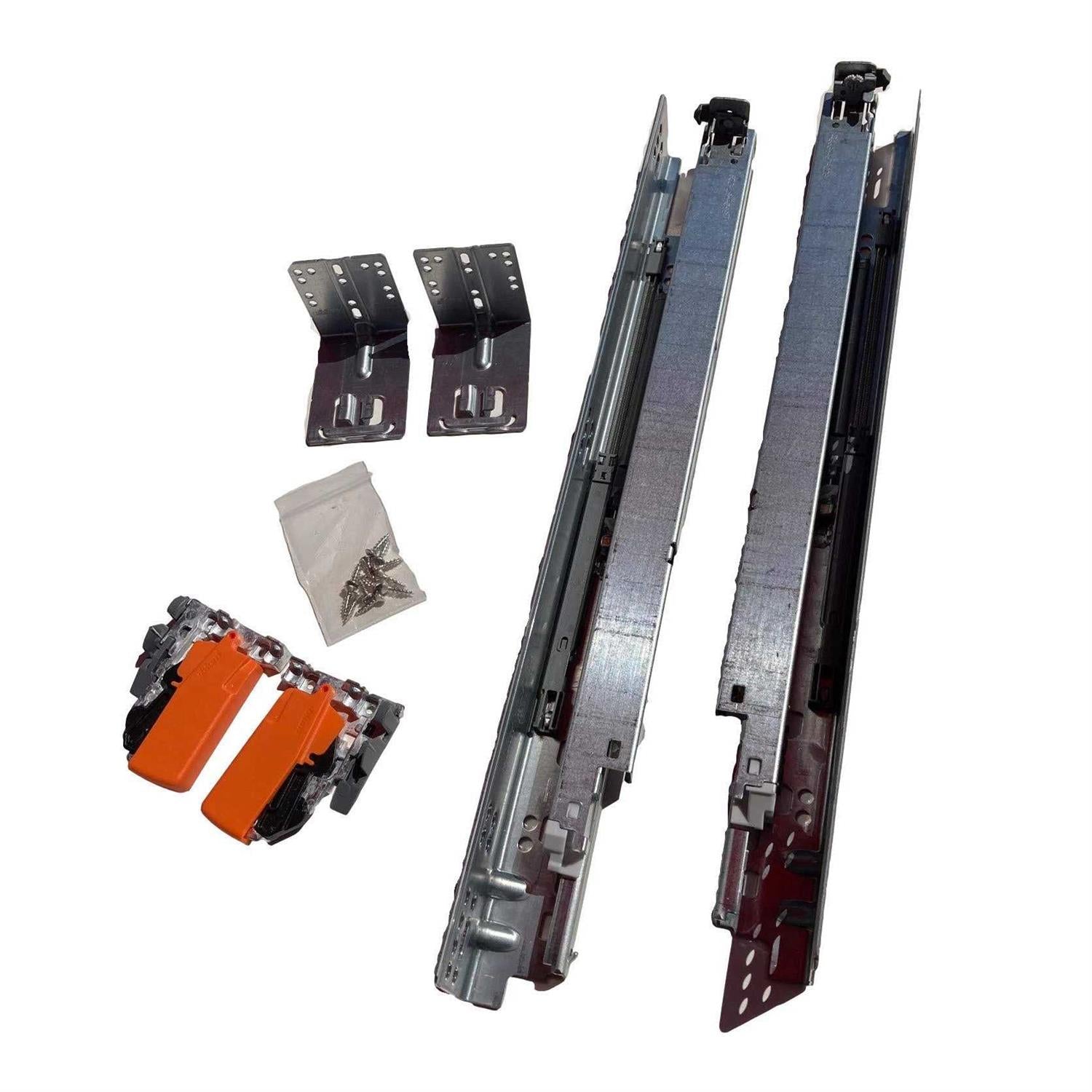 blumotion drawer slides complete pair with runners locking devices rear mounting brackets and screws A340