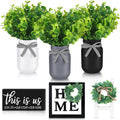12 Pcs Eucalyptus Mason Jar Table Centerpieces Farmhouse Tiered Tray Decor Wooden Signs G5409
