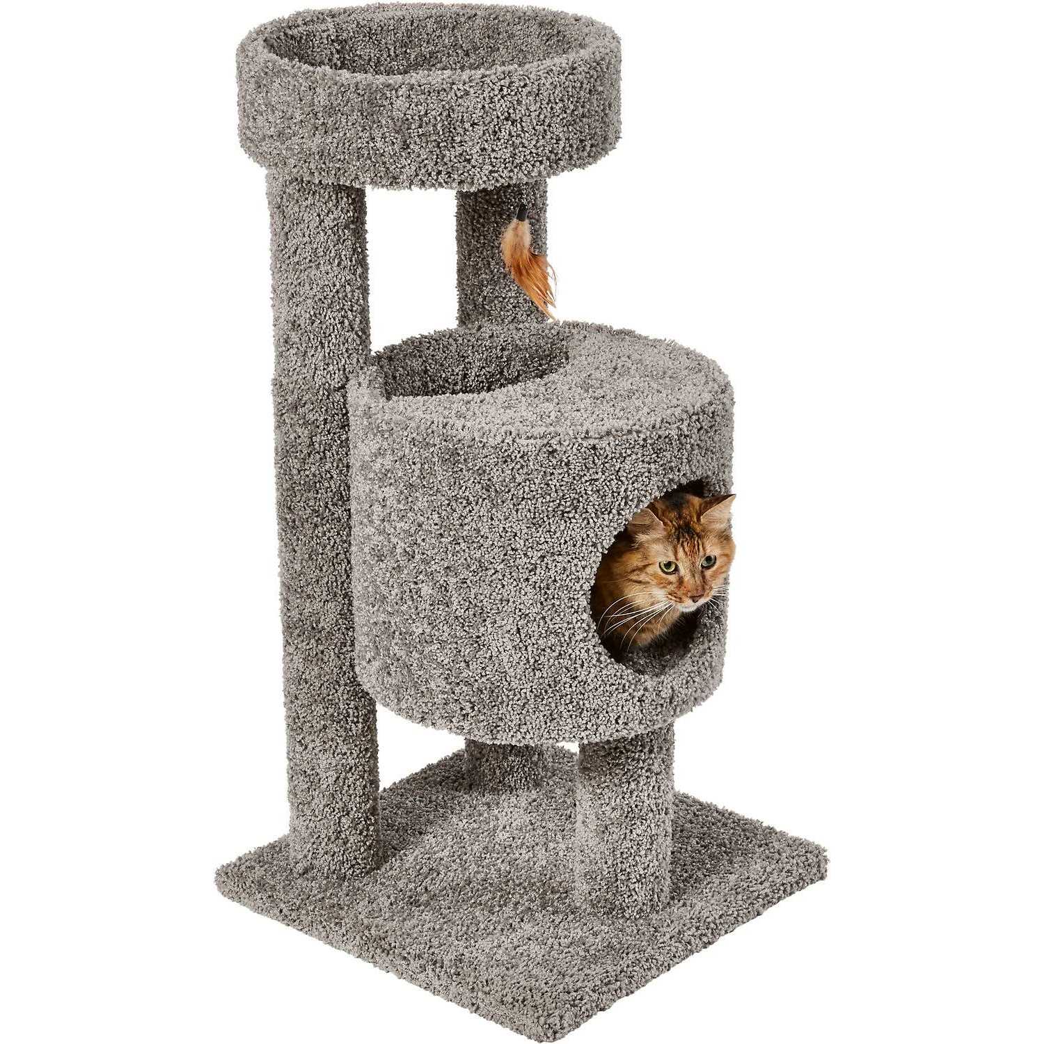 36-in Real Carpet Wooden Cat Tree H5266