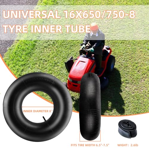 2 Pack 16x6.50-8 Inner Tube With Straight Valve Stem B982