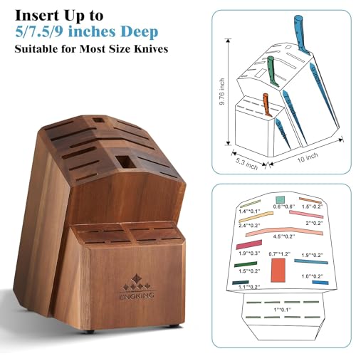 20 Slots Acacia Wood Knife Block R13993
