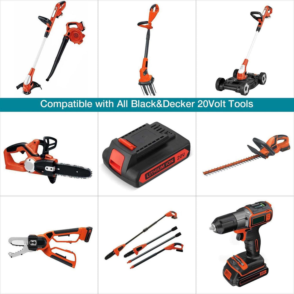 2 Packs 20V Replacement Battery and Charger for 20V Max 3.0Ah Cordless Power Tools L22854