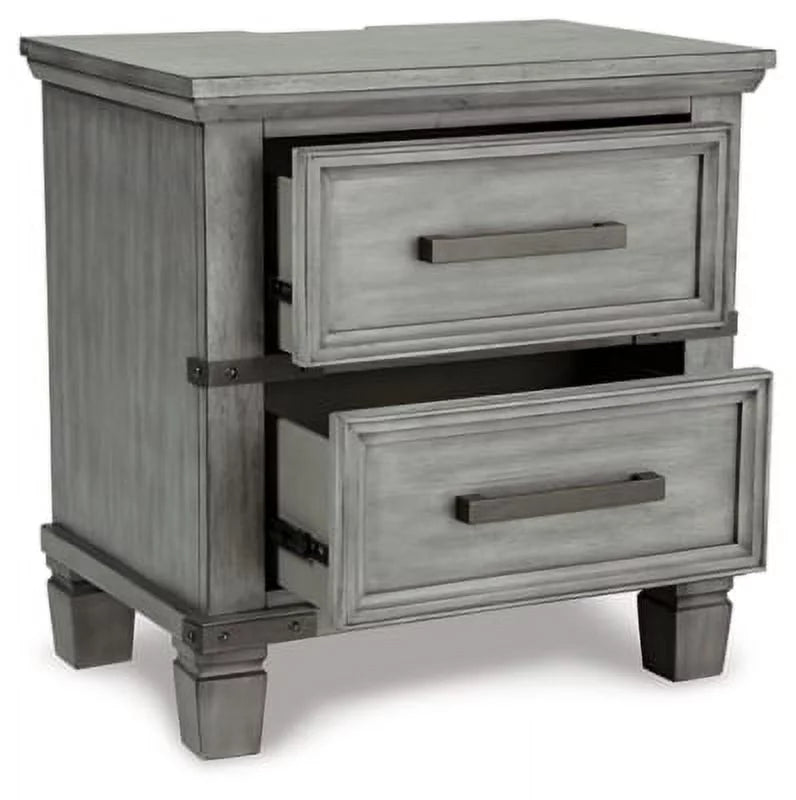 Gray 2 Drawer Nightstand A3172