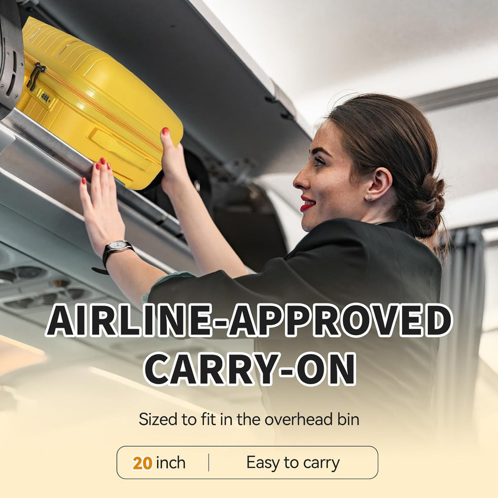 Yellow 20-Inch Lightweight Suitcase K407