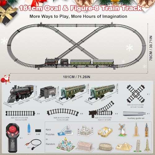 Red Metal Alloy Electric Train Set with Light & Sounds Z4759