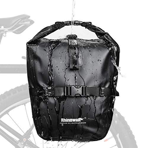 Black 20L Waterproof Bicycle Pannier Rear Seat Bag X14759