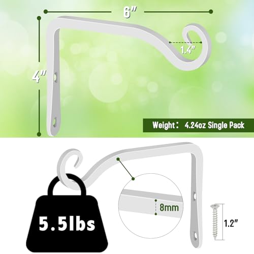 Black 10 Inch 2 Pack Wall Hook Hanging Plant Bracket O342751