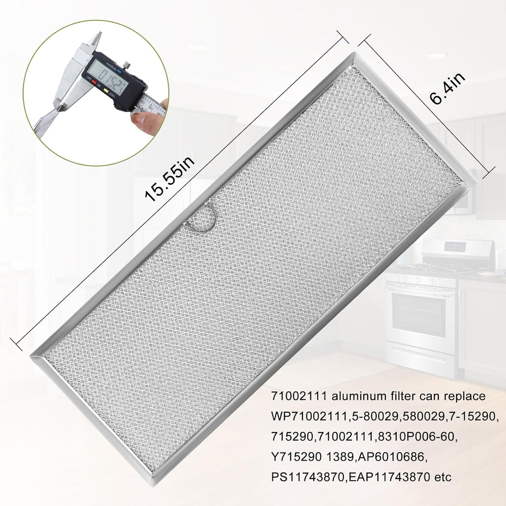 15-5/8” x 6-3/8“ Aluminum Mesh Grease Filter 2-Pack Y741