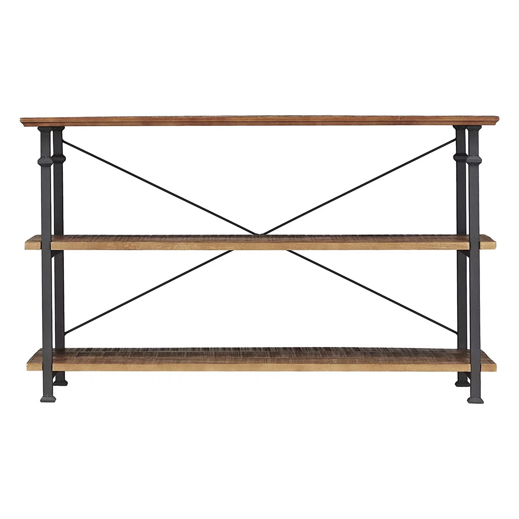 Black Wood Metal Sofa Table TV Stand Console Unit D25530