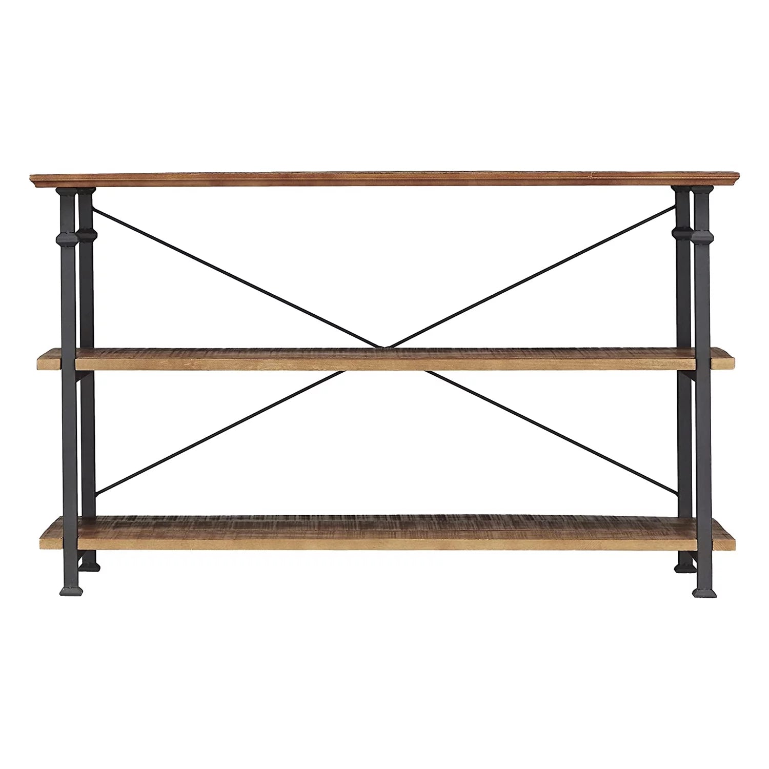 Black Wood Metal Sofa Table TV Stand Console Unit D25530