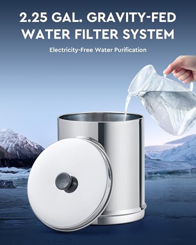 2.25 Gal Stainless Steel Gravity Water Filter System O576048