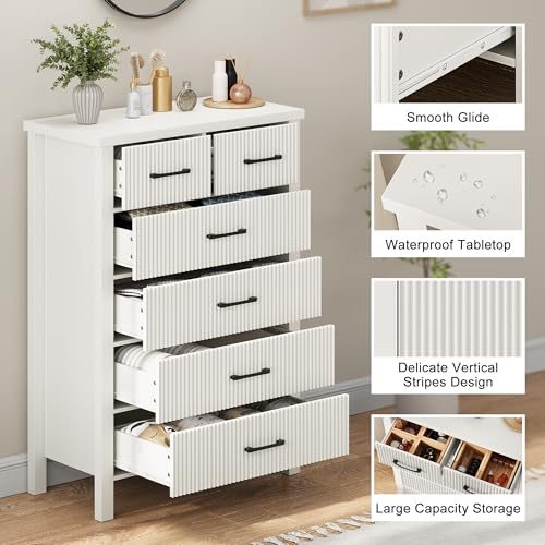 Natural Oak 6 Drawer Wood Dresser T413