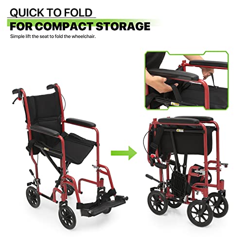16 inch Wide Seat Foldable Lightweight Wheelchair L824067