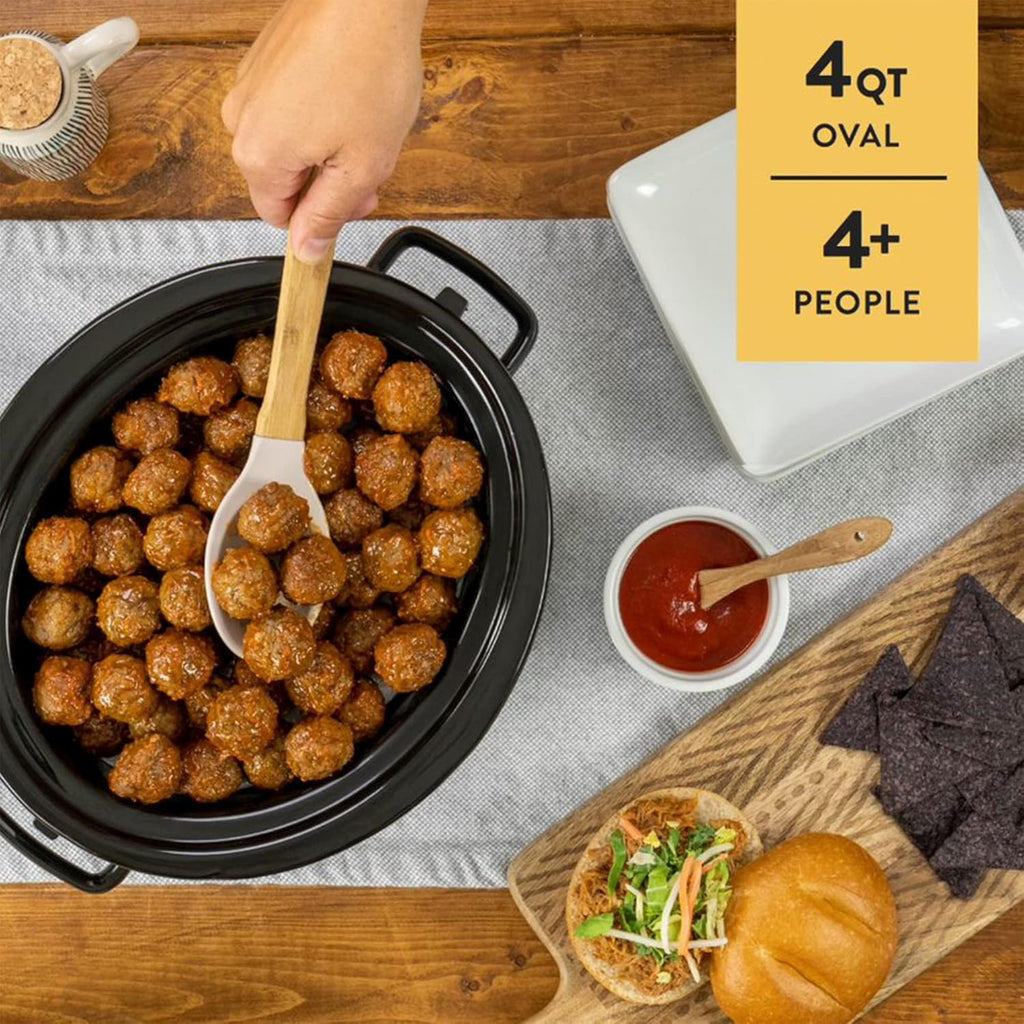 4 Quart Programmable Slow Cooker with Locking Lid, Stainless Steel U894