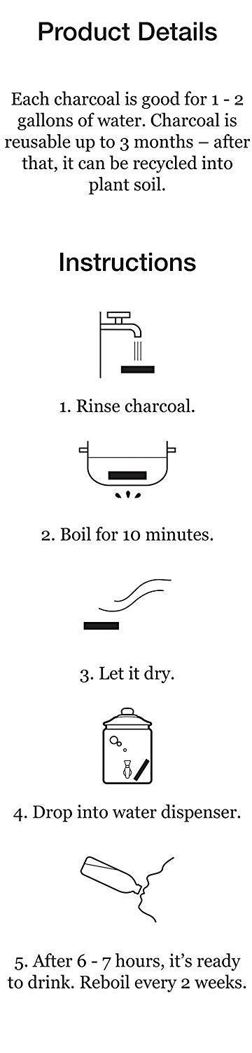 2 Large Binchotan Charcoal Water Purifying Sticks S14439