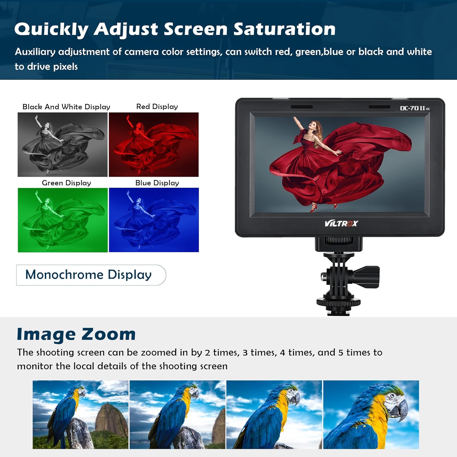 7 inch 4K Camera Field Monitor with HDMI Input/Output O889829