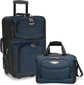 Navy Expandable Rolling Upright Luggage 2-Piece Set B318