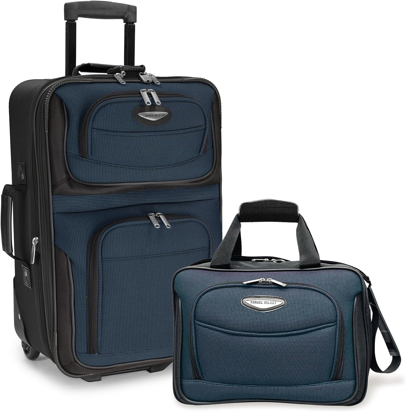 Navy Expandable Rolling Upright Luggage 2-Piece Set B318