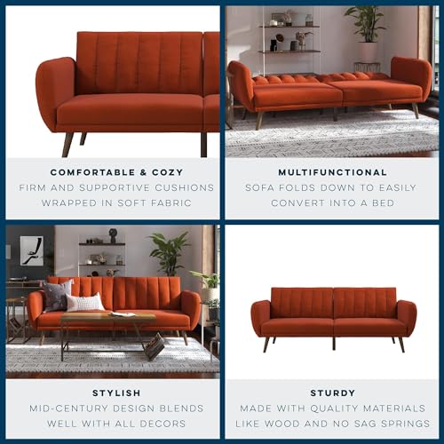 Light Grey Linen Sectional Futon Sofa M7539