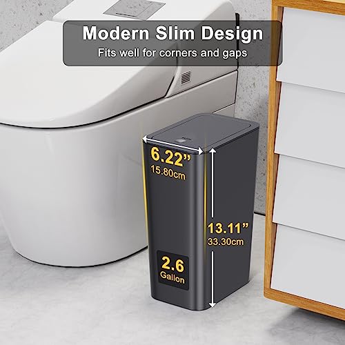 Grey 3 Pack Bathroom Trash Can with Lid Set J7862