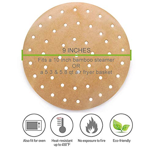 100pcs Non-stick Perforated Parchment Paper Air Fryer Liners T47253