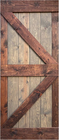Brown/Walnut Knotty Pine Wood Sliding Barn Door Slab O1341