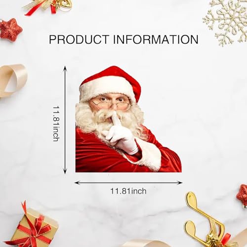 2 PCS Santa Claus Car Window Stickers, 8.6In x 11.8In Waterproof PVC Single-Transparent Vehicle Decals X40076