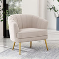 Green Velvet Accent Chair with Golden Metal Legs U651