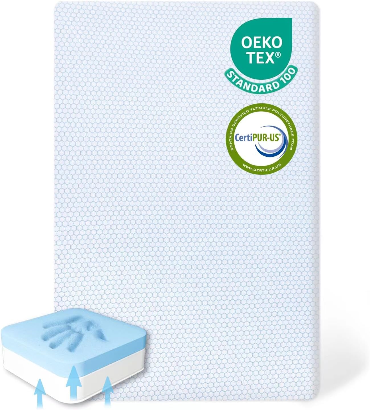 38"x26" Memory Foam Pack N Play Mattress Pad with Washable Removable Cover A83899