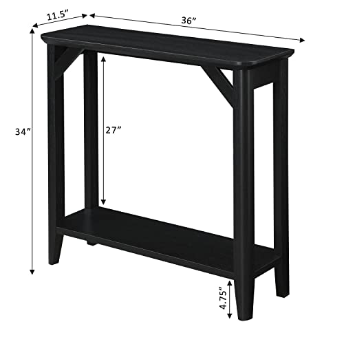 White Hall Table with Shelf B186