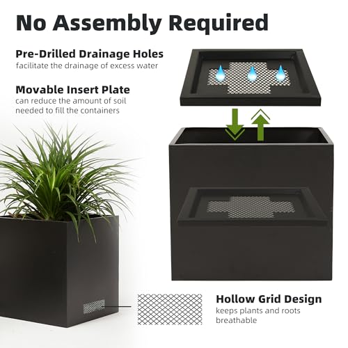 Bronze Square Steel Planter Box K19433