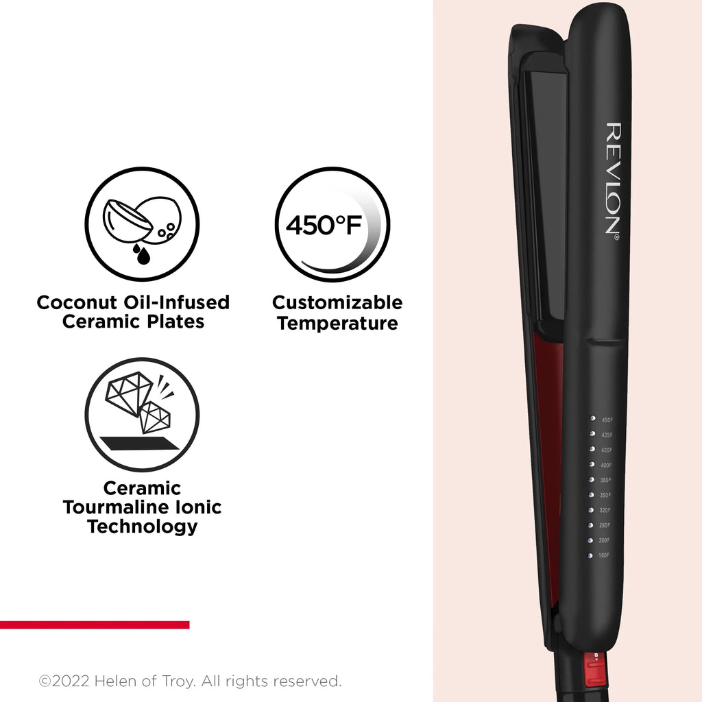 Black 1" Ceramic Flat Iron L36041