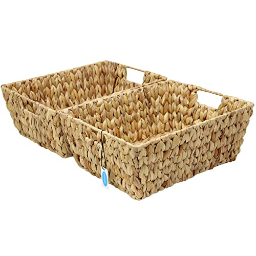 Natural Hand Woven Hyacinth Storage Basket, 2-Pack K166871