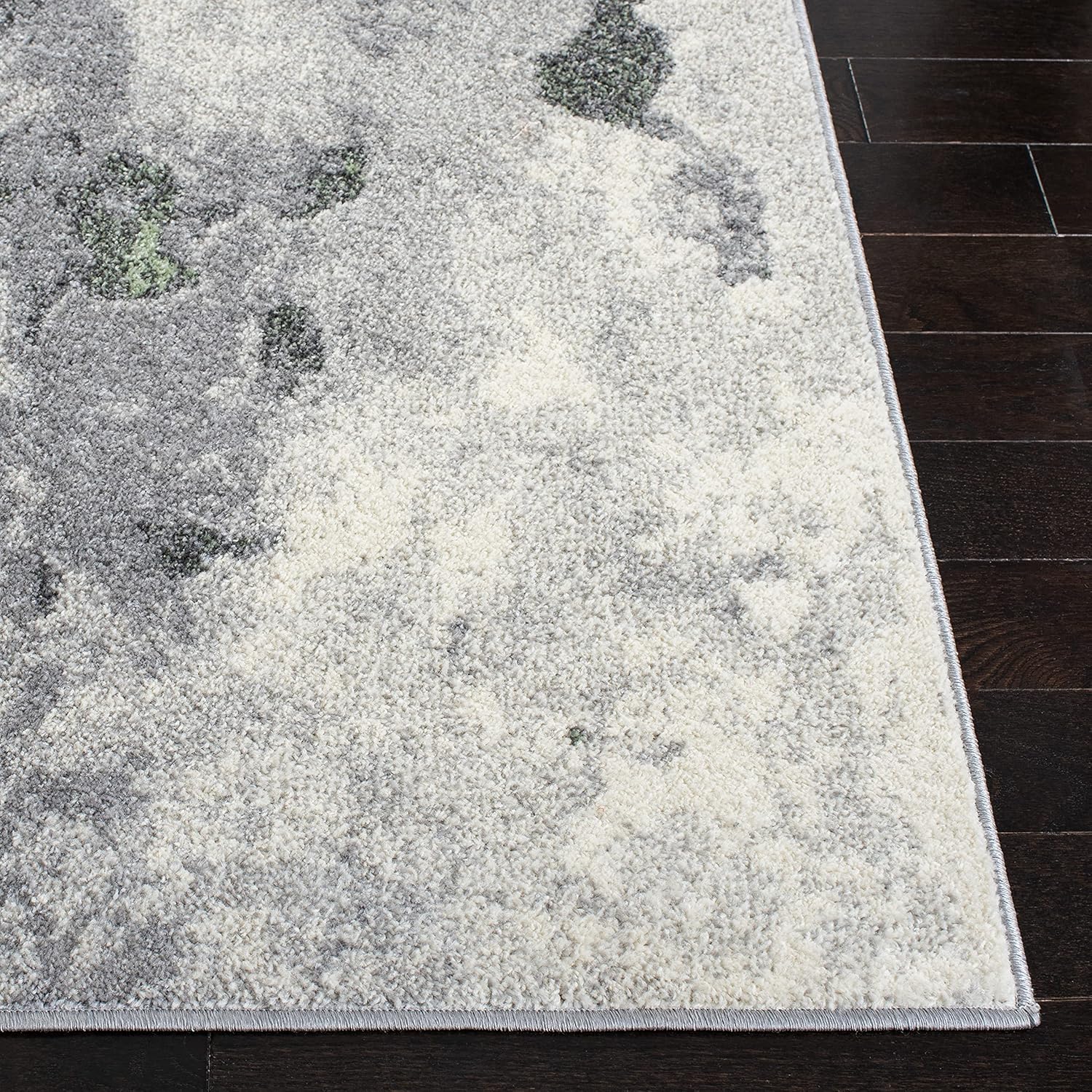 Green & Grey 4' Square Area Rug D895605