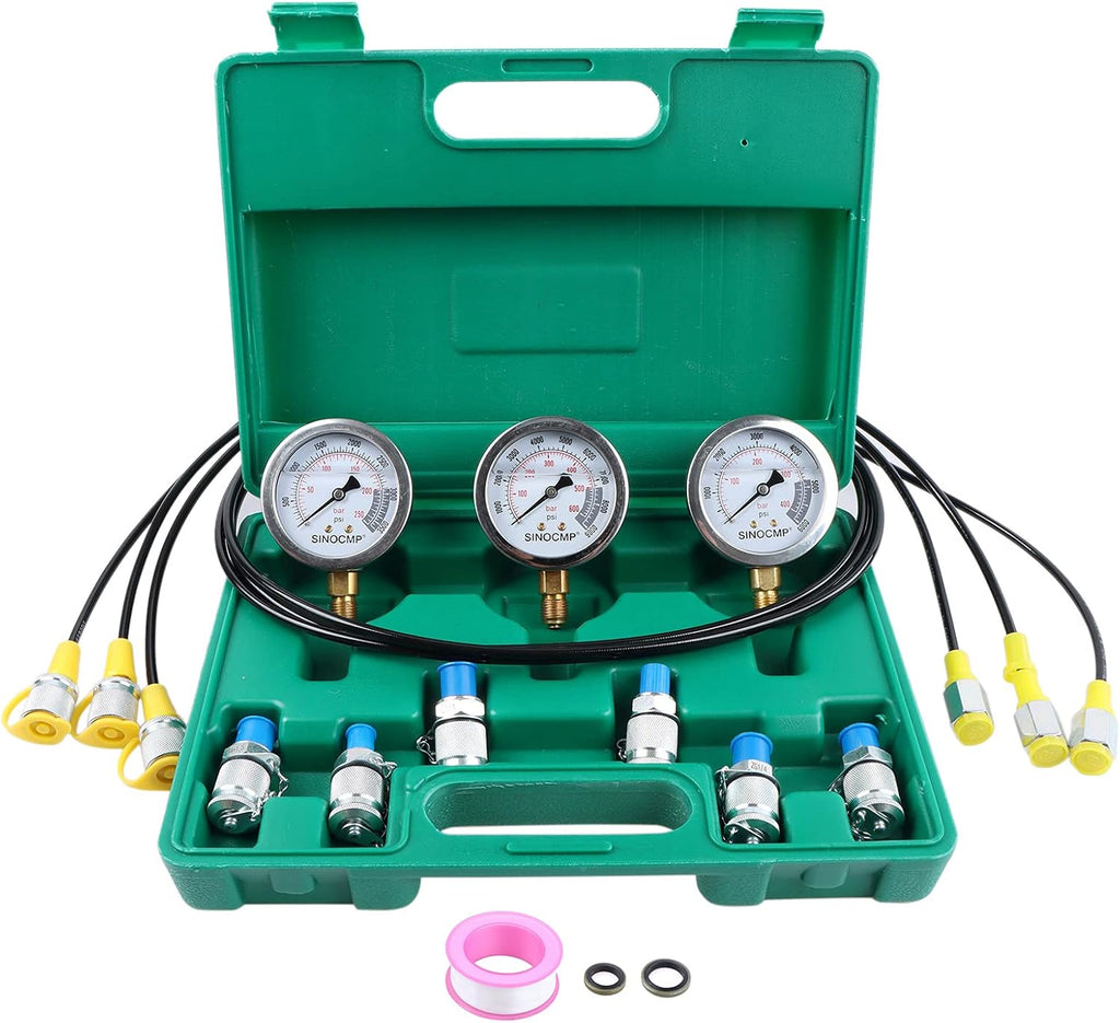 Hydraulic Pressure Gauge Kit Stainless Steel Test Gauge Kit V9933