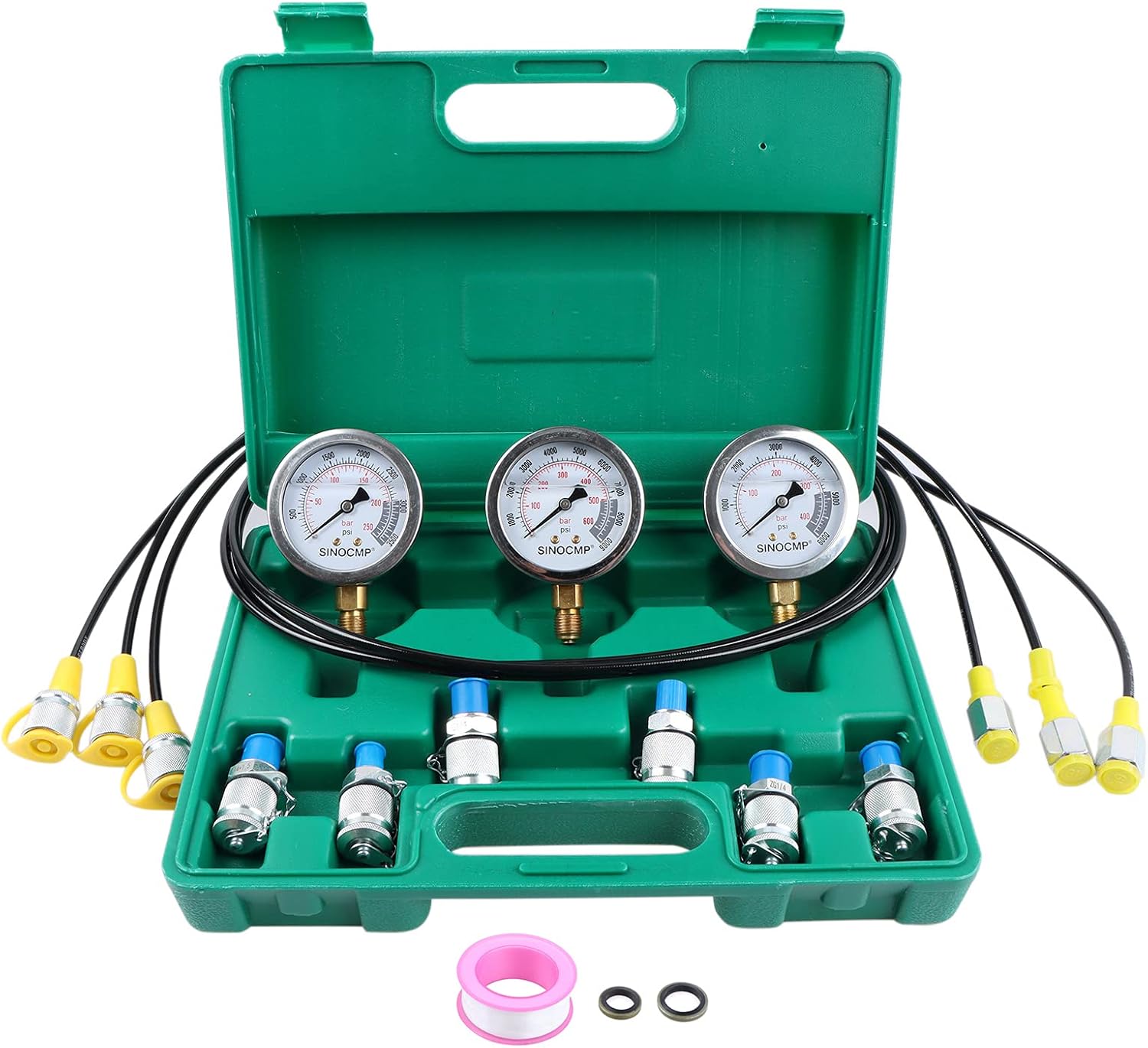 Hydraulic Pressure Gauge Kit Stainless Steel Test Gauge Kit V9933