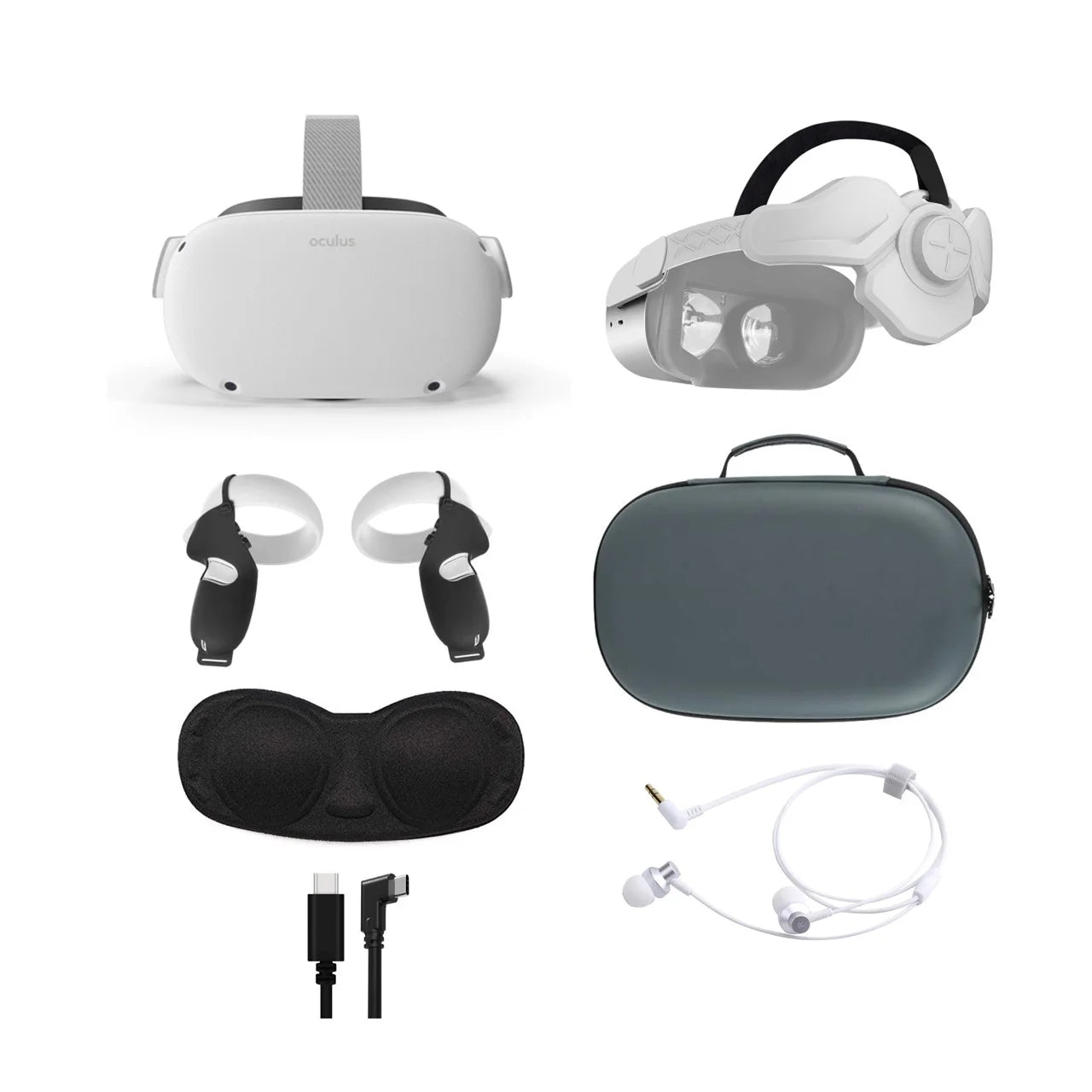 256GB VR Headset with Touch Controllers and Carrying Case O744