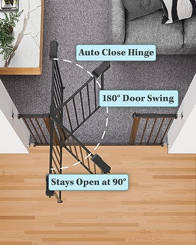 Black Metal Baby Gate 30" Tall M584305