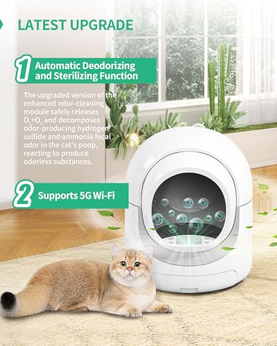 Self-Cleaning Automatic Cat Litter Box, 85L, White&Grey N2431