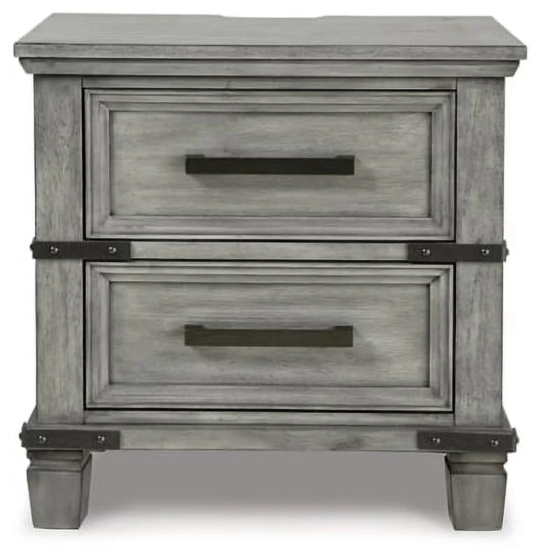 Gray 2 Drawer Nightstand A3172