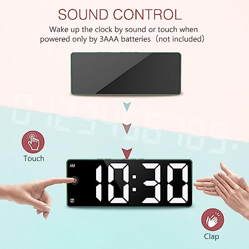 6.5'' LED Digital Alarm Clock with USB Charging Port, Dual Alarm, Snooze H3420