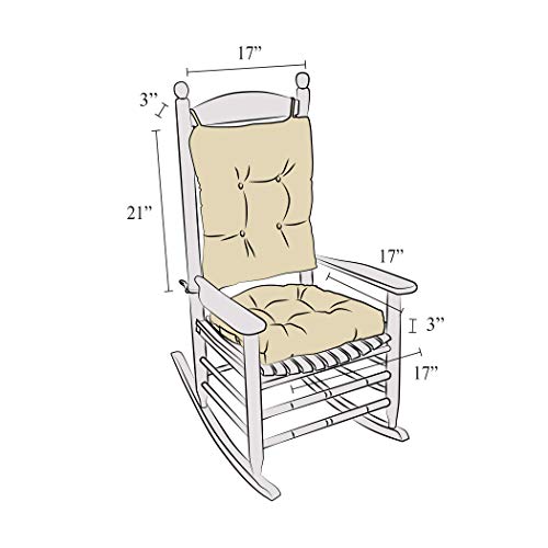 Gray 2 Piece Rocking Chair Cushion Set, 17x17 Inches X12239