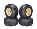 Set of 4 Beige 18x8.5-8 Golf Cart Wheels and Tires Combo G33334