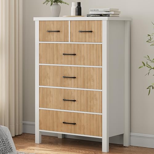 Natural Oak 6 Drawer Wood Dresser T413