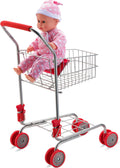 Red Foldable Toy Shopping Cart with Swivel Wheels Q54184