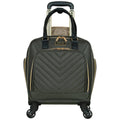 Olive Chevron Quilted 4-Wheel Spinner Carry-On Suitcase M708306