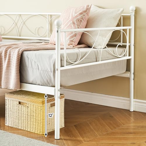 Black Metal Platform Sofa Bed Frame with Metal Slats, Metal Headboard and Footboard Z6633