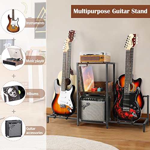 4-Tier Adjustable Guitar Stand with Shelf R5497