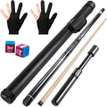 58 Inch Pool Cue Stick Set with Black Pool Cue Case O368107