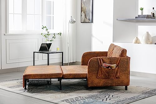 Light Grey Velvet Convertible Sleeper Sofa Bed Q81861